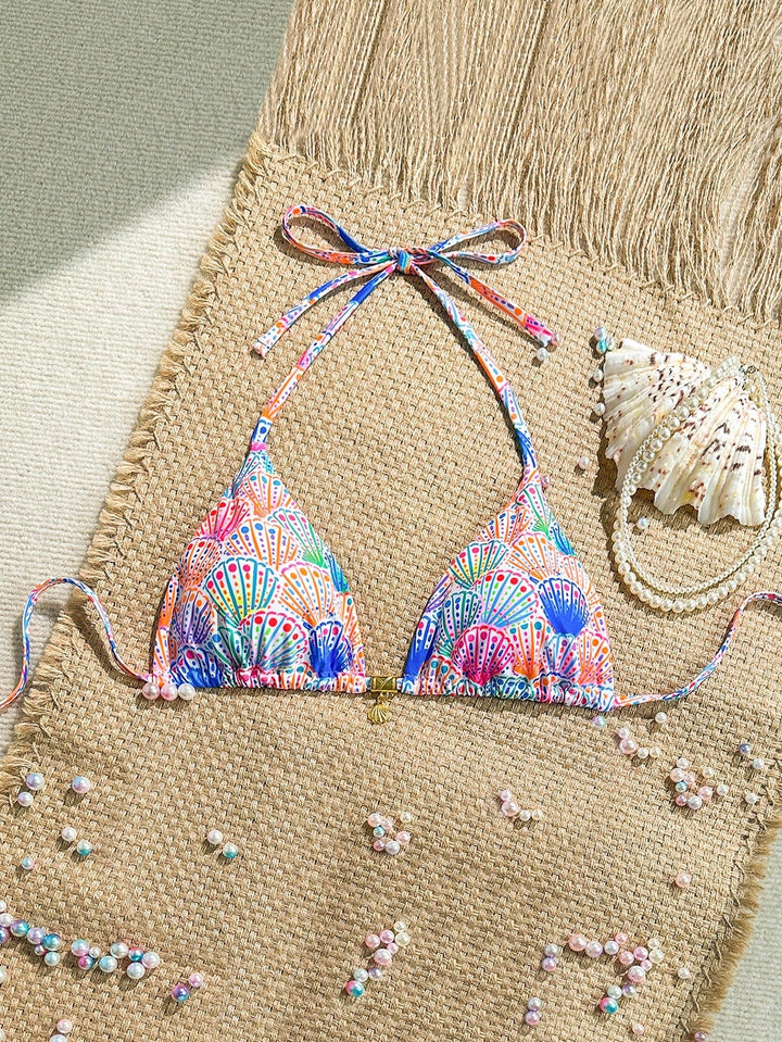 Women's Triangle Bikini Top with Ruffles Mune Fashion