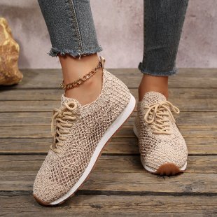 Women's knitted slip-on platform sneakers with breathable upper material and padded comfort insole Mune Fashion