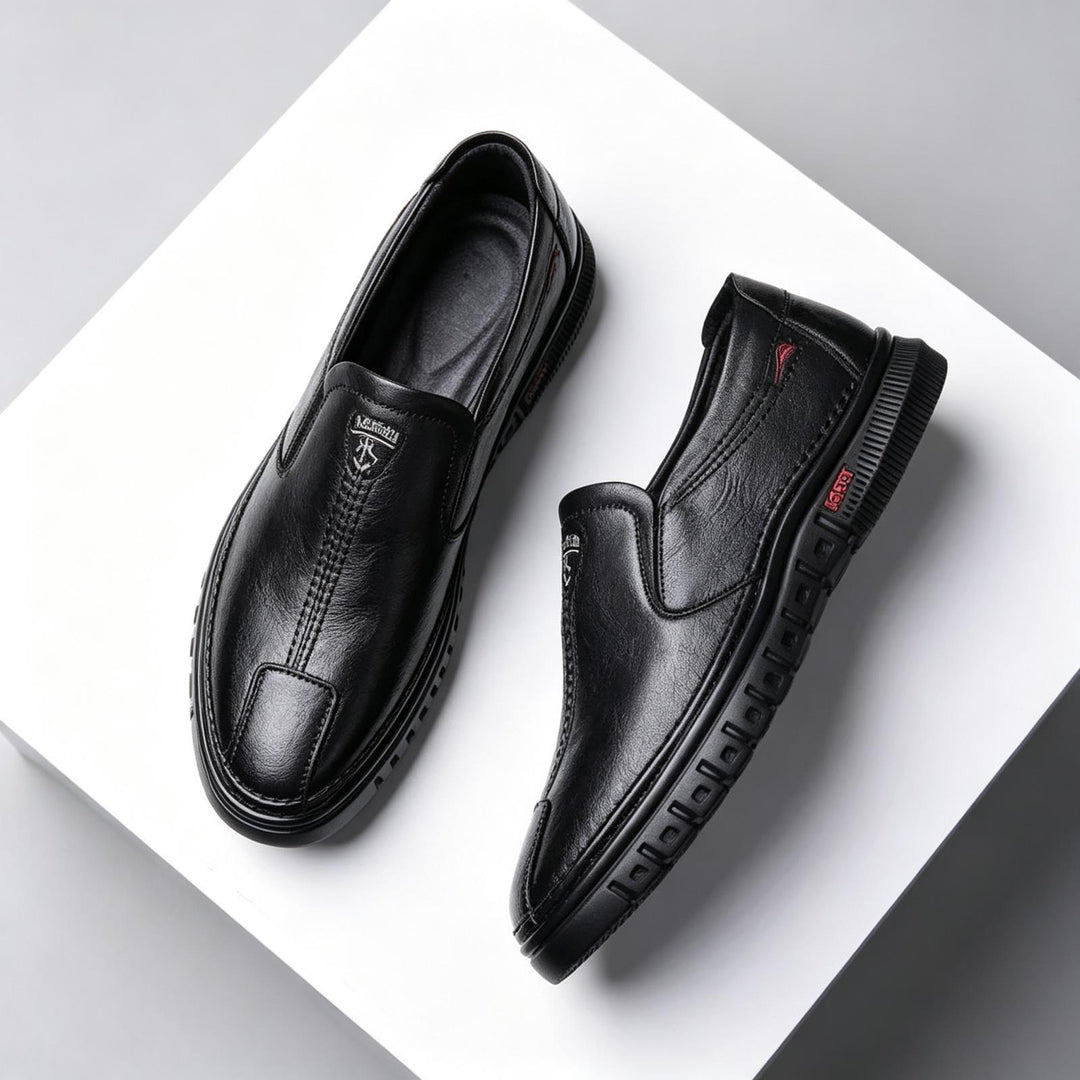 Men's Elegant Leather Slippers Mune Fashion