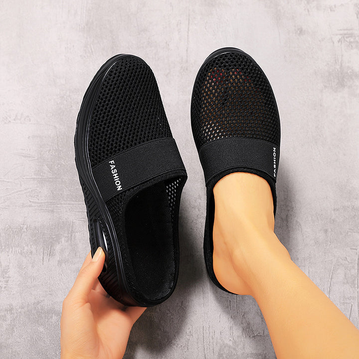 Women's lightweight mesh mule with visible air chamber midsole and elastic comfort strap Mune Fashion