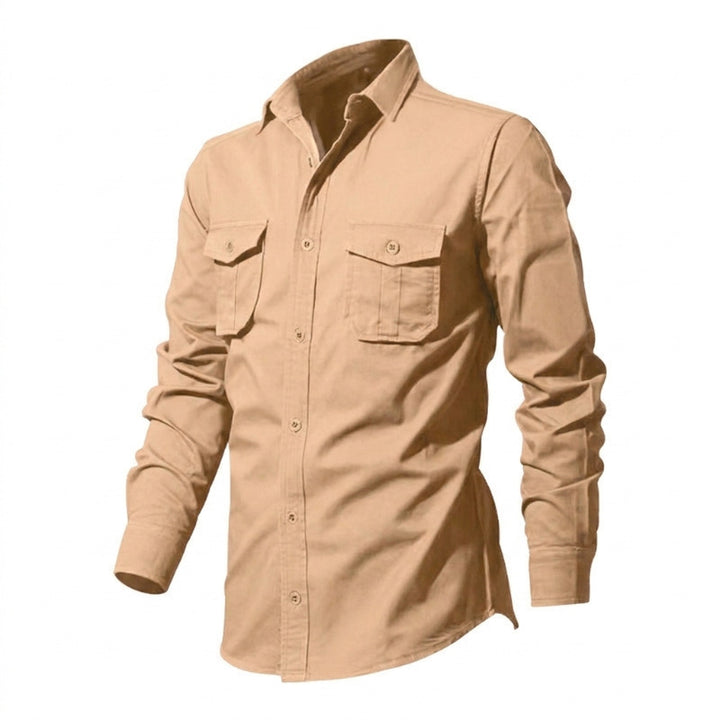 Men's nan legeres cotton twill shirt with patch breast pockets and kent collar Mune Fashion
