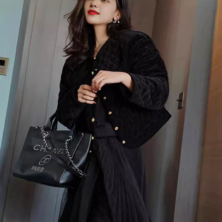 Women Patterned Quilted Jacket Mune Fashion