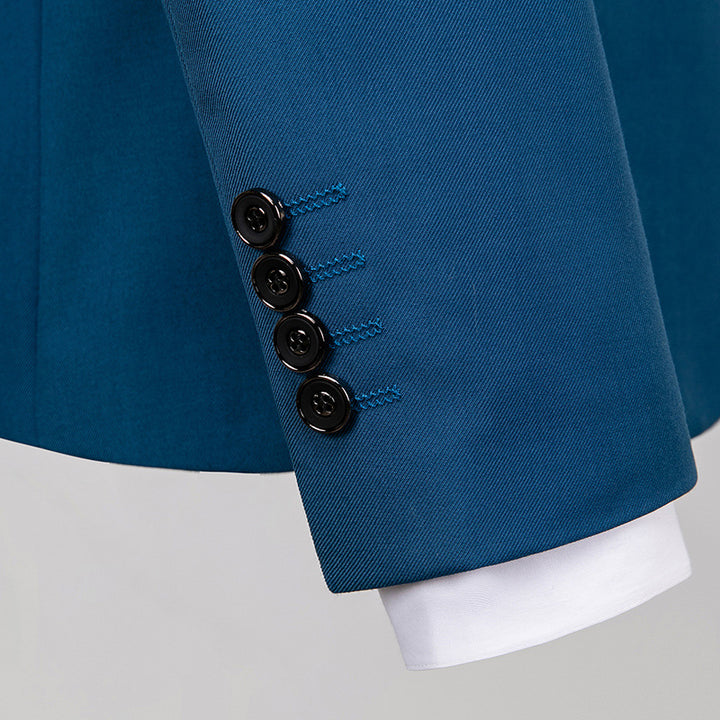 Men's Slim Fit Single-Breasted Suit Set with One-Button Blazer, Slim Suit Pants with Crease and Elastic Stretch Fabric Mune Fashion