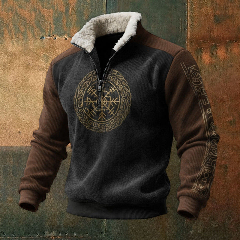 Men's Urban Fleece Pullover with Tree Motif Mune Fashion