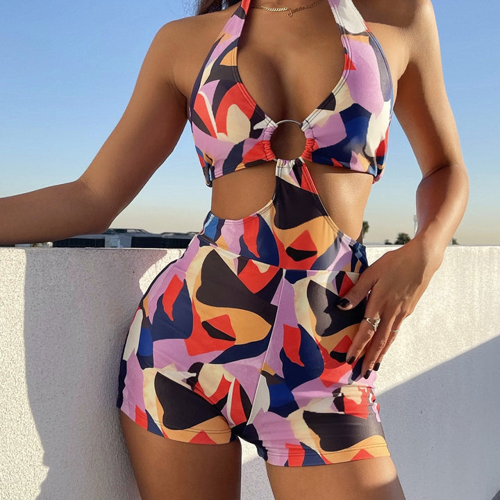 Women's Cut-Out Swimsuit with Halter Neck and Ring Detail Mune Fashion