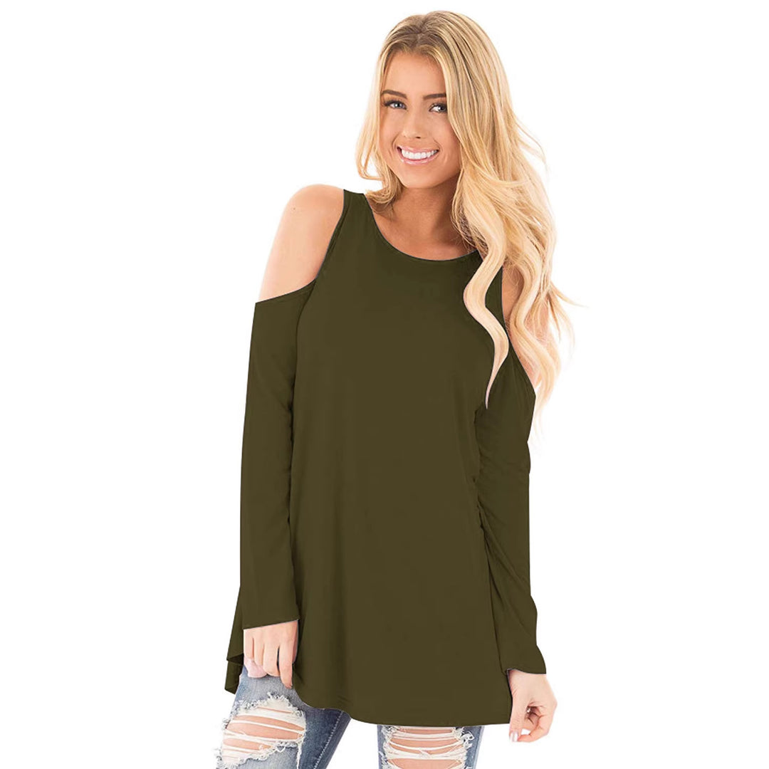 Women's Long Sleeve Tunic with Cut-Out Shoulders and Wide Fit Mune Fashion