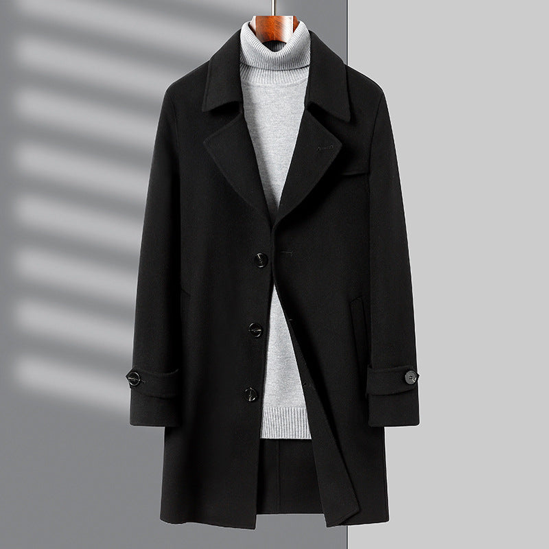 Men's Classic Tailored Wool Blend Coat Drune