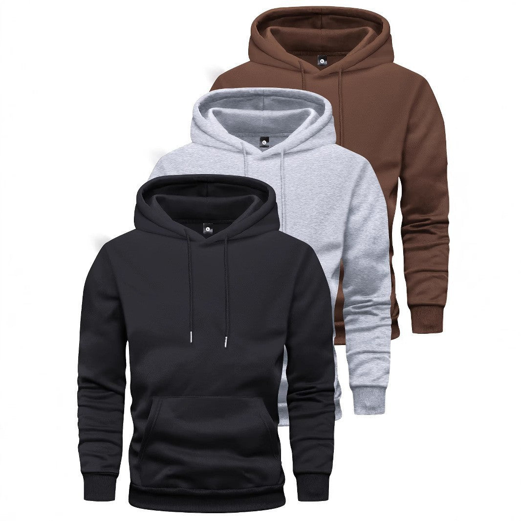 Unisex plain hoodie with kangaroo pocket, ribbed cuffs and relaxed fit Mune Fashion