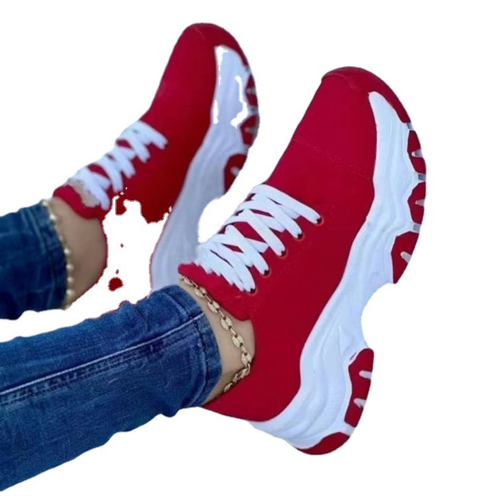Ladies  Sneakers with thick profile sole, padded insole, and classic lace-up closure Mune Fashion