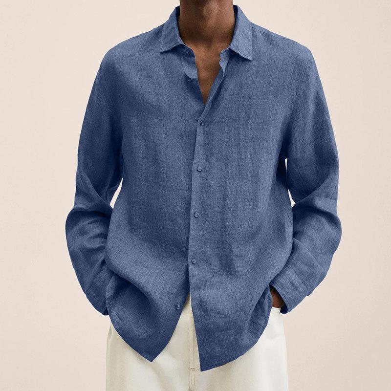 Men's light linen shirt with classic collar and casual relaxed fit Mune Fashion