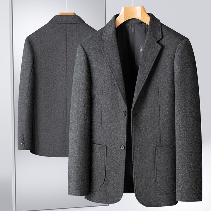 Men's Smart-Casual Wool Blend Coat Style Jacket with Patch Pockets Mune Fashion