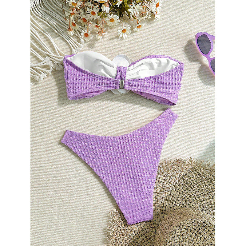Women’s bandeau bikini set with decorative floral detail Mune Fashion