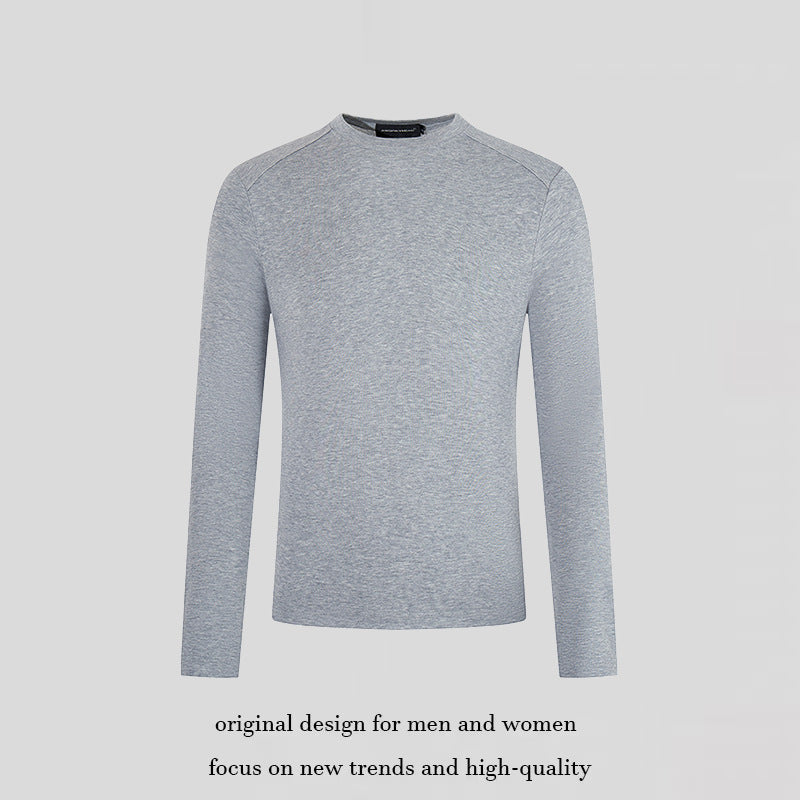 Men's fine knit pullover with round neck made of merino wool Mune Fashion