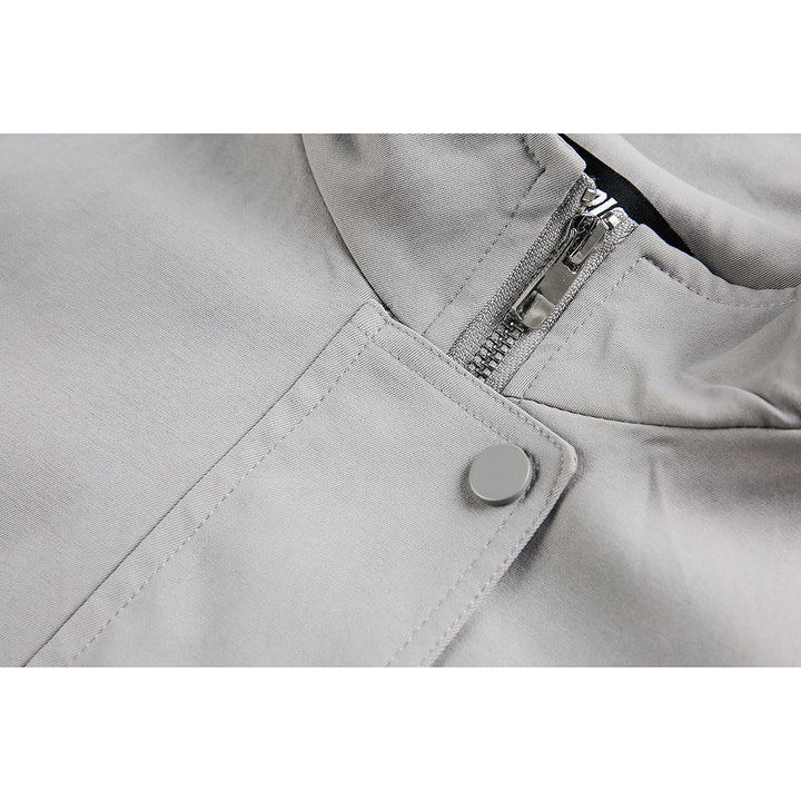Unisex Short Cut Minimalist Boxy Jacket with High Funnel Neck and Concealed Front Placket Mune Fashion