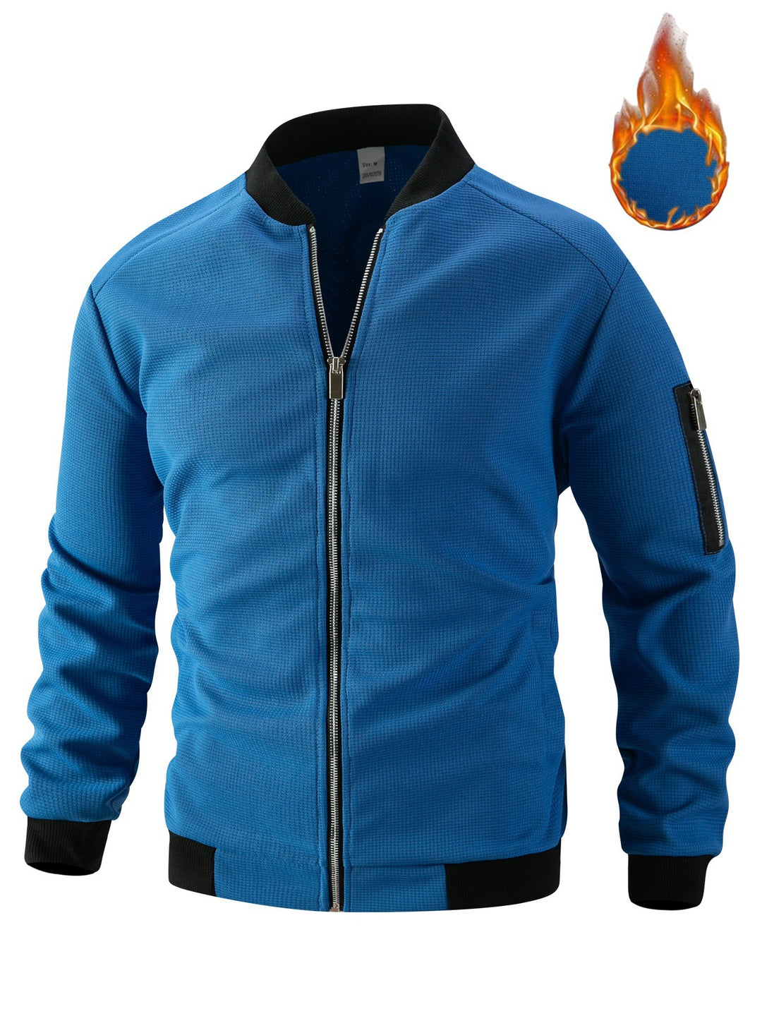 Men's lightly padded bomber jacket with waffle structure, full zip and arm pocket Mune Fashion
