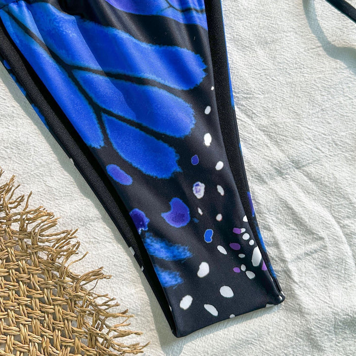 Ladies triangle bikini with vibrant butterfly design Mune Fashion