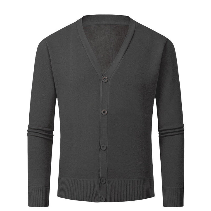 Men's cardigan with V-neck and buttonless design Mune Fashion