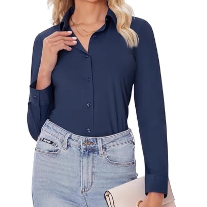 Women Elegant Long Sleeve Shirt Mune Fashion