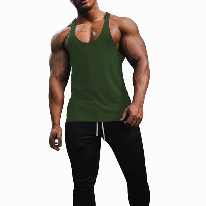 Men's athletic tank top with deep armholes and narrow straps at the back made of cotton stretch Mune Fashion