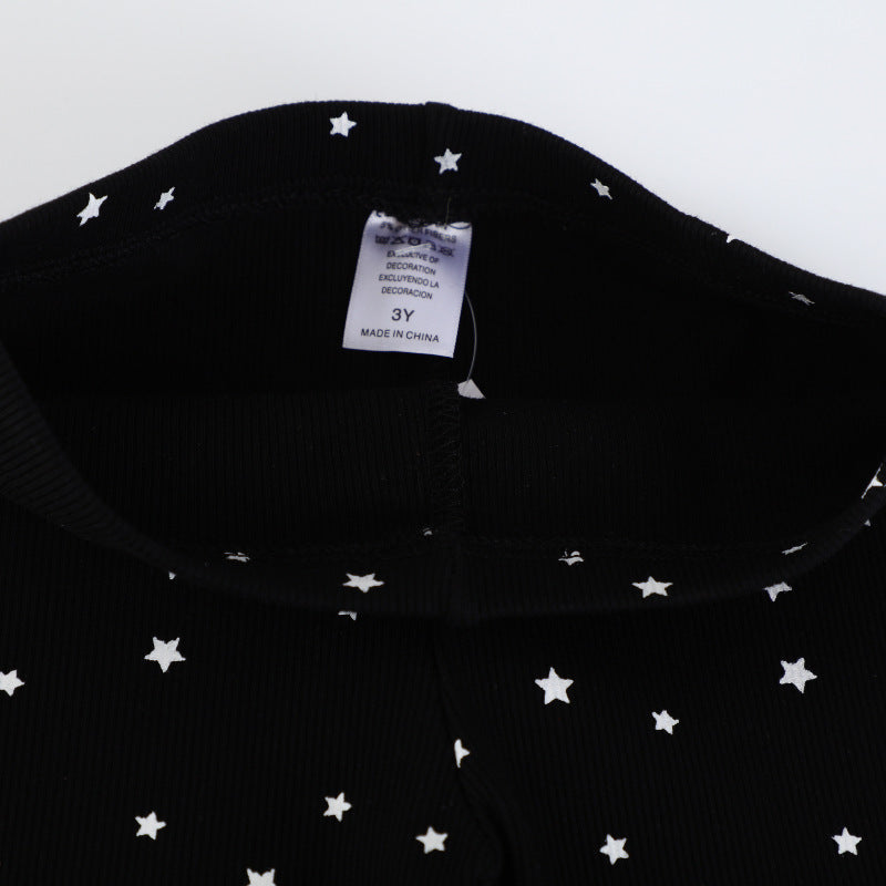 Girls Flared Leggings with Sparkling Star Design Mune Fashion
