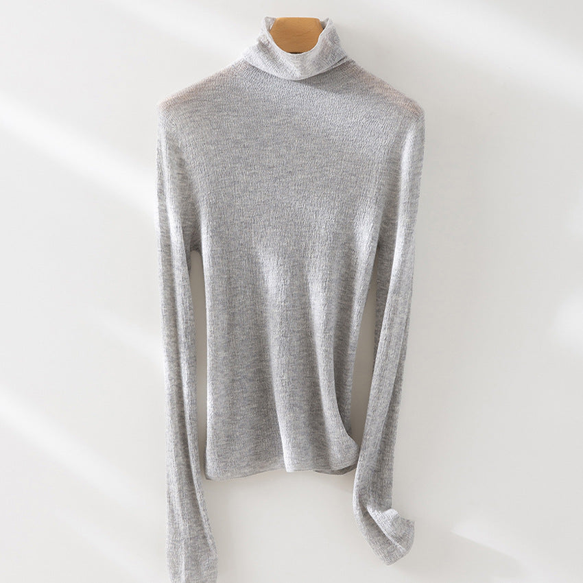 Women Fine ultra-light turtleneck sweater made of stretch fine knit Mune Fashion