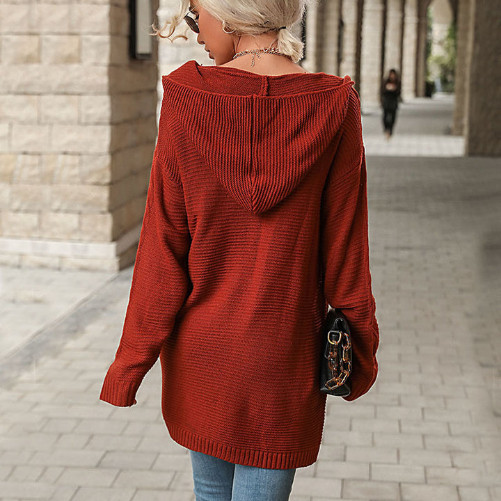 Women's Long Cardigan in Fine Knit with Cable Pattern and Casual Longline Fit Mune Fashion