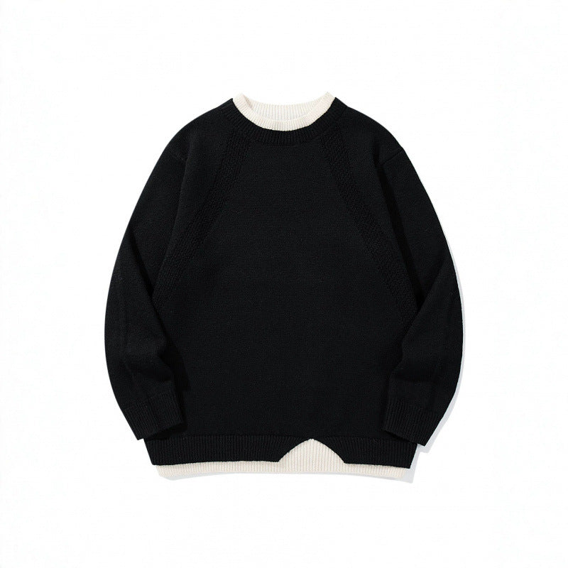 Unisex fine knit sweater with raglan seam and triangular hem adornment Mune Fashion
