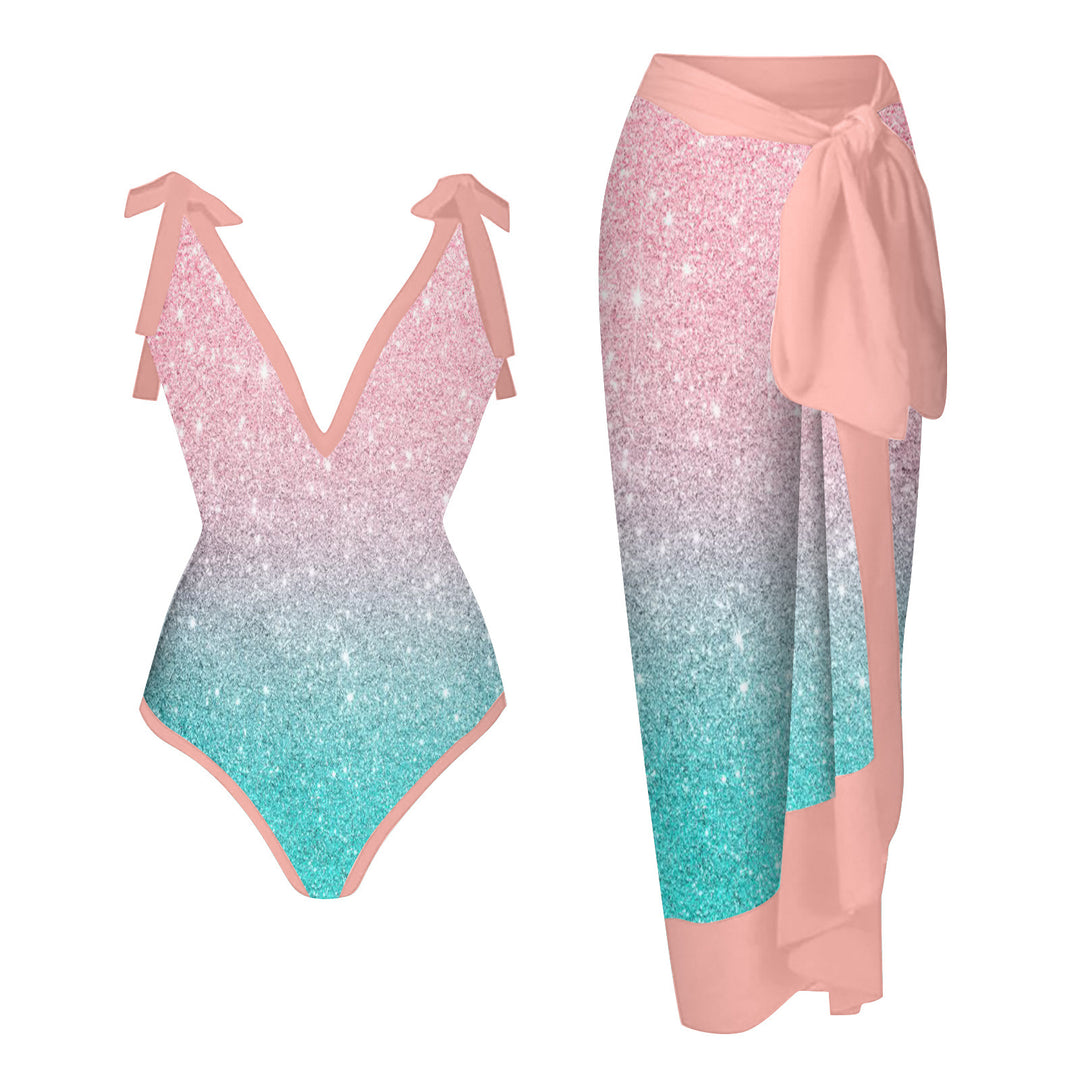 Women's Swimwear Set with Stylish Wrap Skirt Mune Fashion