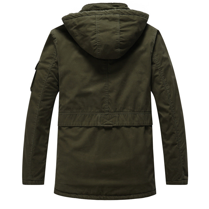 Men's Canvas Military Parka with Teddy Lining, Hood, and Multifunctional Pockets Mune Fashion