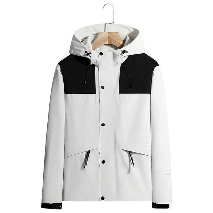 Men's Lightweight Water-Repellent Hooded Softshell Jacket with Concealed Press Stud Placket and Drawstring Mune Fashion