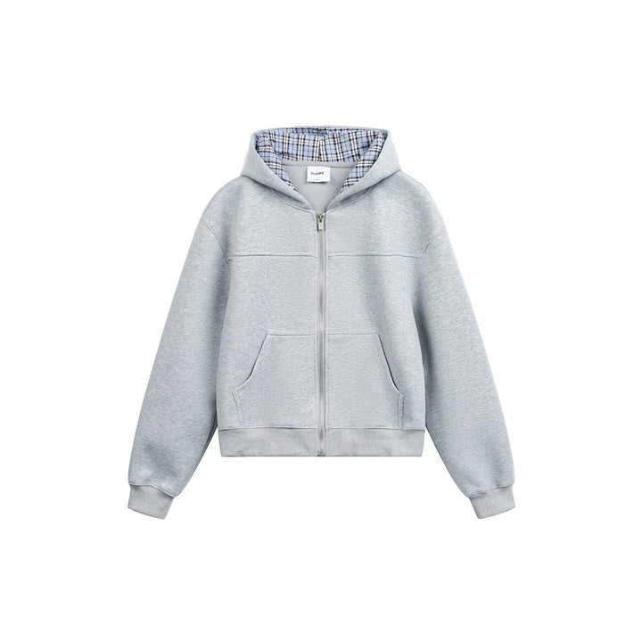 Unisex Hoodie with checked lining and full zip Mune Fashion