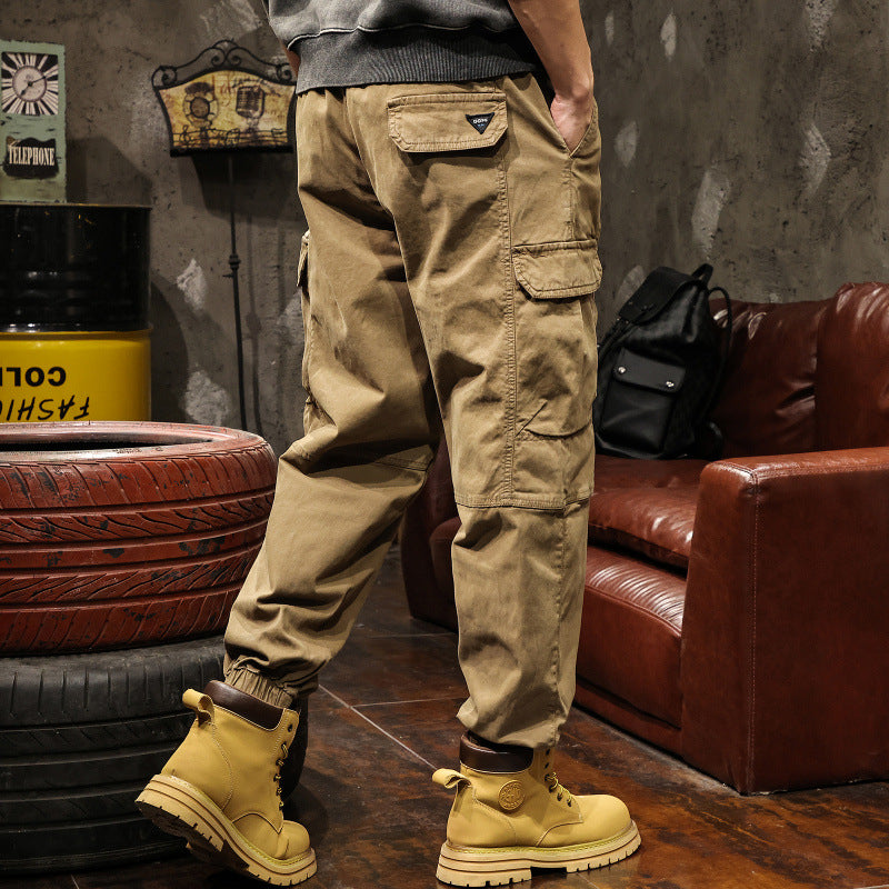 Men's cargo pants with elastic waistband and practical side pockets Mune Fashion