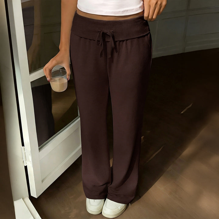 Women's loose lounge pants with fold-over waistband, drawstring, and flowing jersey Mune Fashion