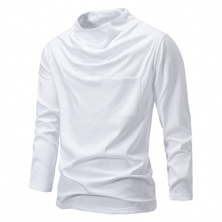 Men's Long Sleeve Shirt with Waterfall Collar and Chest Pocket Mune Fashion