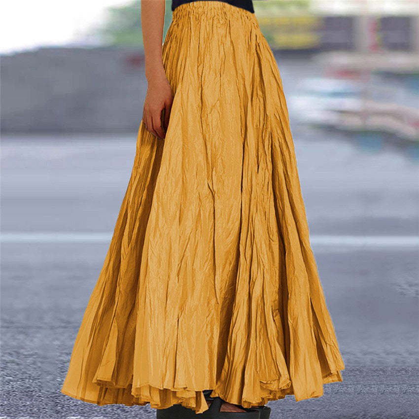 Ladies nan further maxi skirt with wrinkled look and elastic waistband Mune Fashion