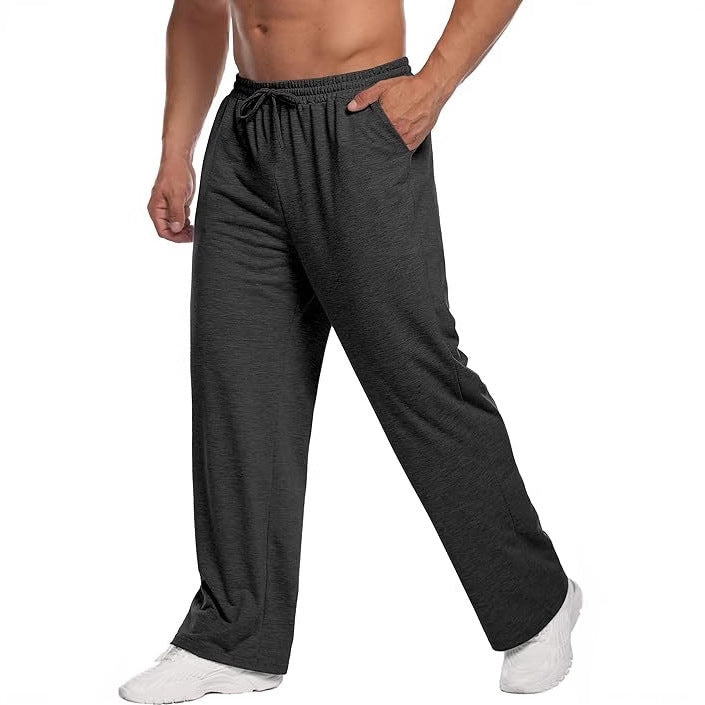 Men's loose-fitting lounge pants made of soft jersey with drawstring, elastic waistband, and straight leg Mune Fashion