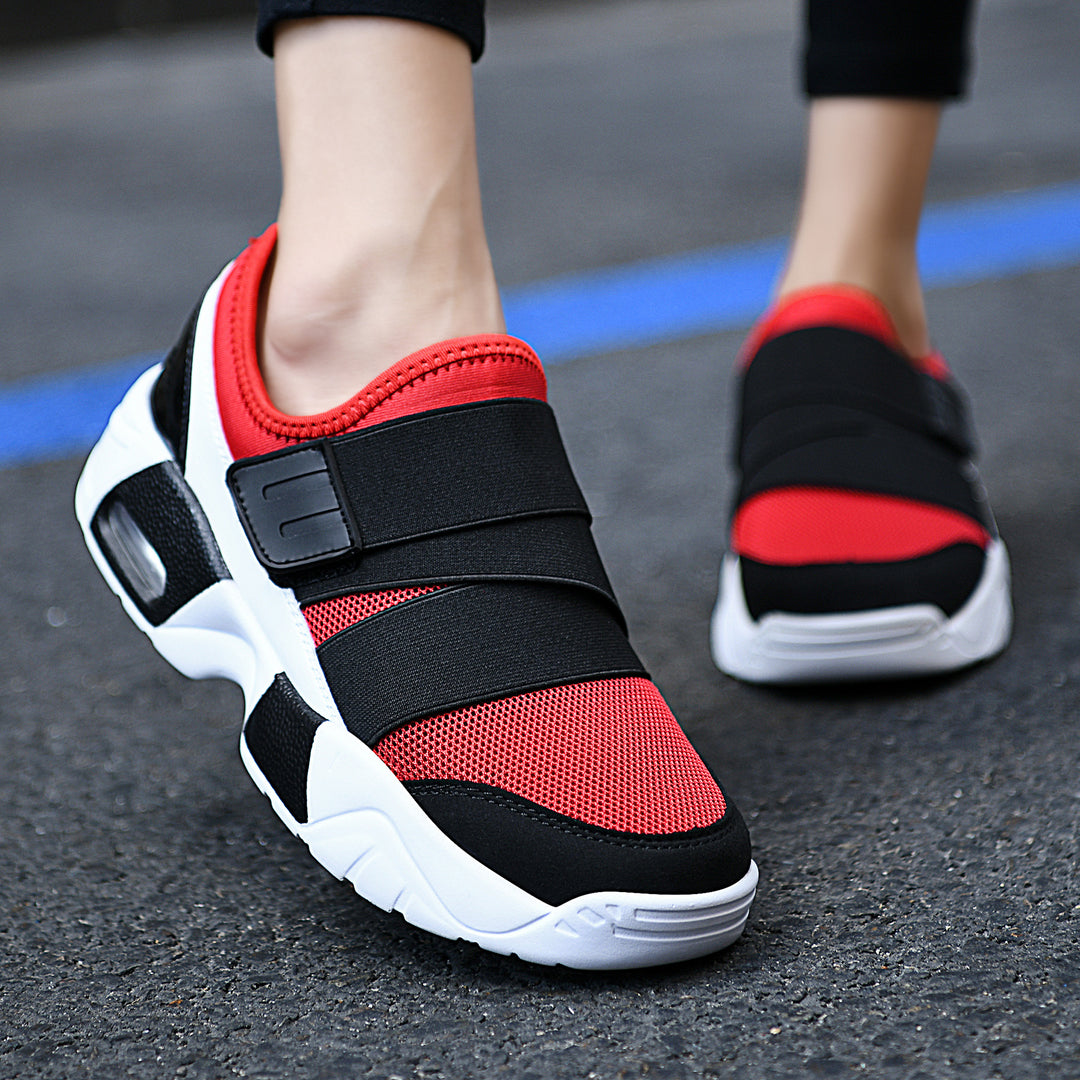 Women slip-on sneakers with wide elastic strap, breathable mesh and shaped cushioning sole Mune Fashion