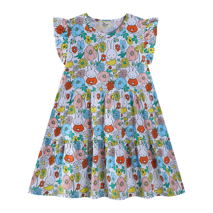 Girls summer dress with colorful flower and animal design Mune Fashion