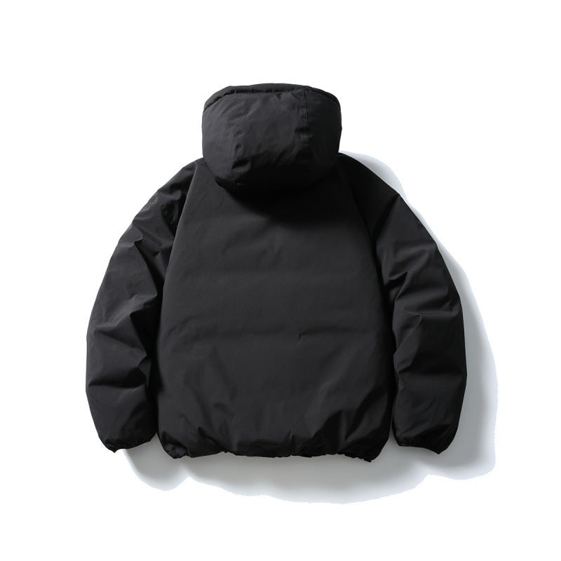 Unisex Boxy Padded Hoodie with Drawstring, Concealed Snap Placket and Utility Arm Pocket Mune Fashion