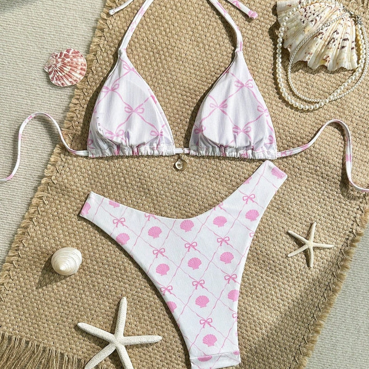 Women's Triangle Bikini with Playful Shell Design Mune Fashion