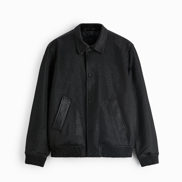 Men's lightweight field jacket made of technical material with applied flap pockets and stand-up collar Mune Fashion