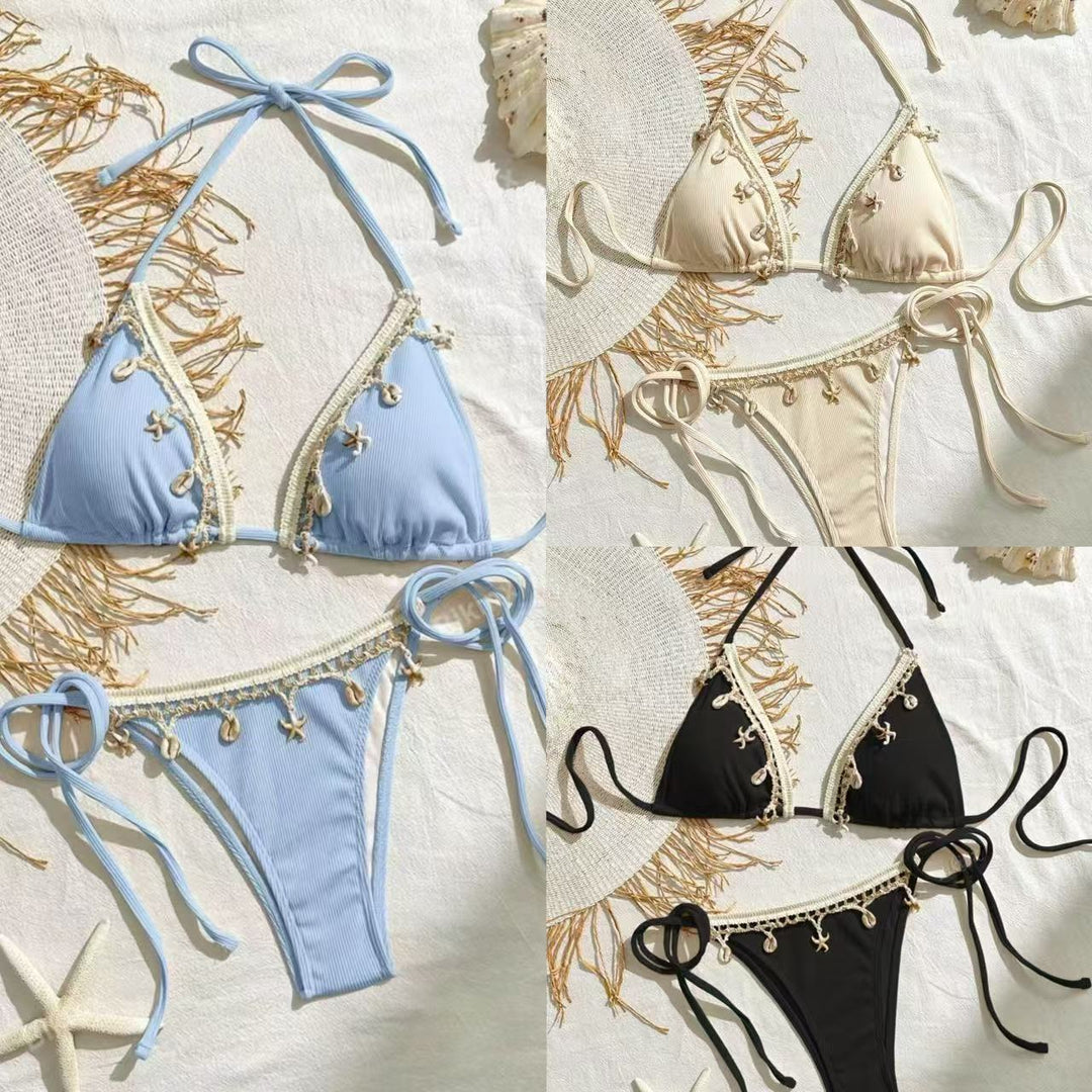 Women's triangle bikini with playful crochet details Mune Fashion