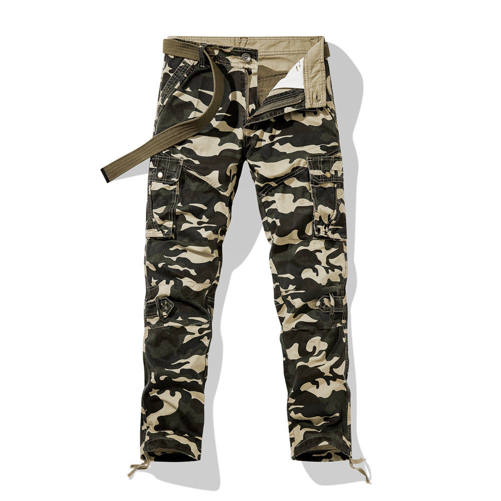 Men's cargo pants in military style with reinforced knees, multifunctional pockets & drawstring waistband Mune Fashion