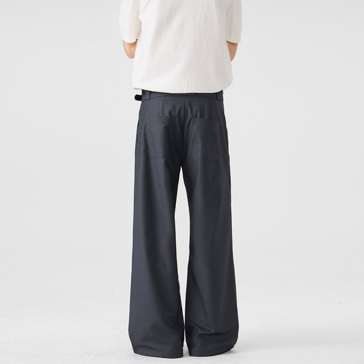Men's wide pleated pants with high waistband and stretch cotton blend Mune Fashion