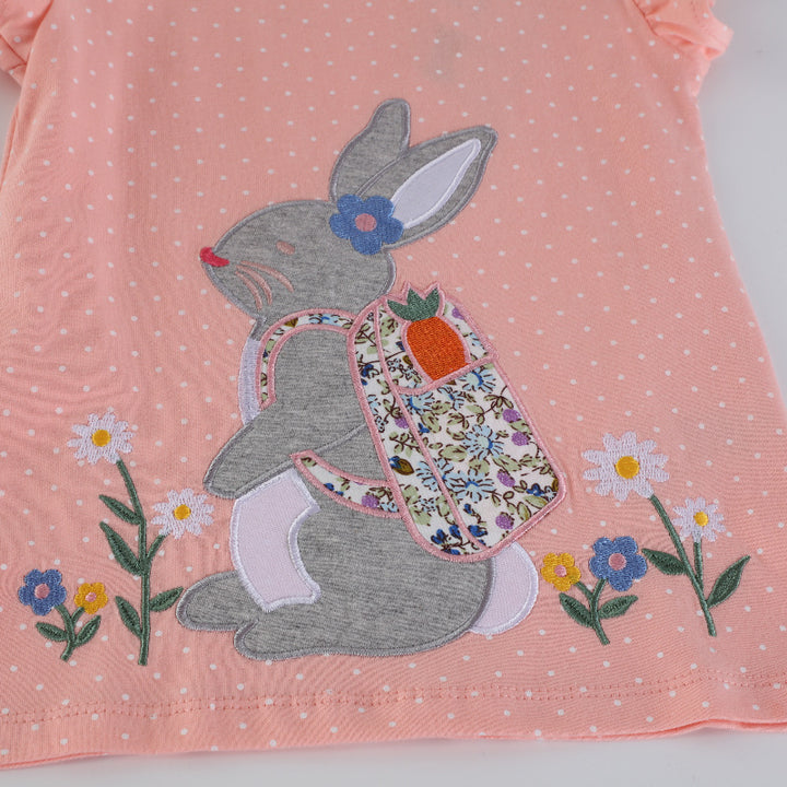 Girl's T-shirt with cute bunny appliqué Mune Fashion