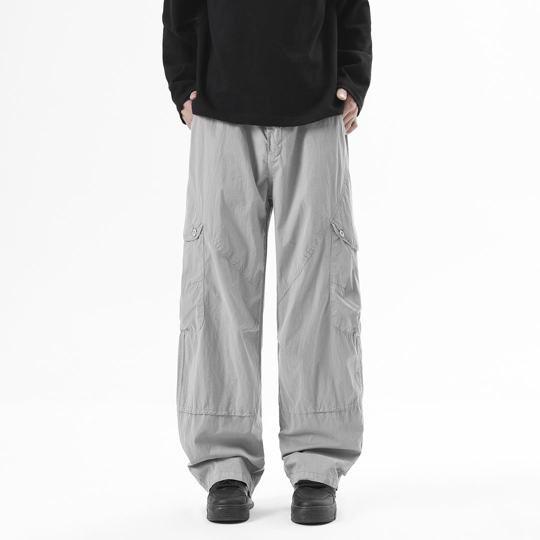 Men's wide technical cargo pants with multiple pockets Drune