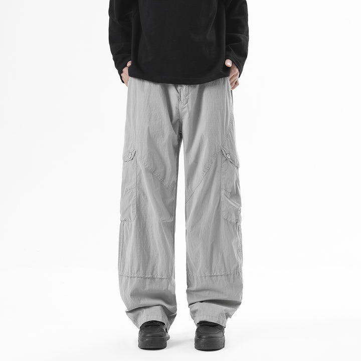 Men's wide technical cargo pants with multiple pockets Drune