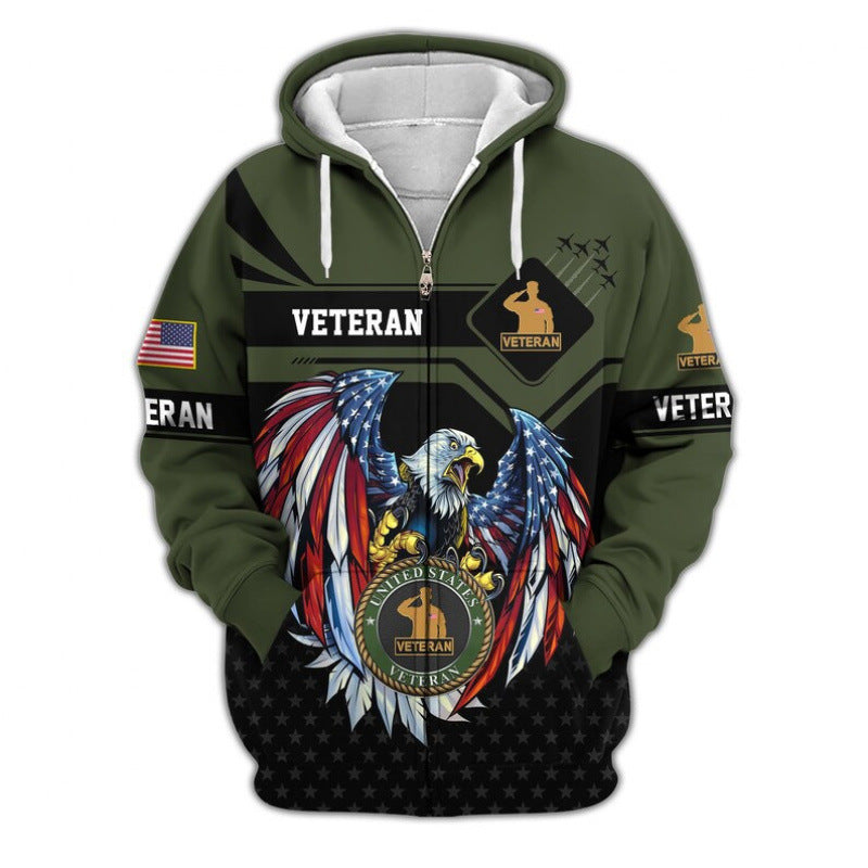 Men's hoodie with American veteran motif Mune Fashion