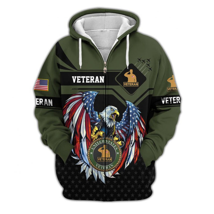 Men's hoodie with American veteran motif Mune Fashion