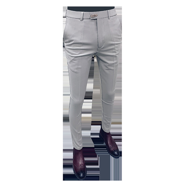 Men's slim suit trousers with crease and elastic waistband Mune Fashion